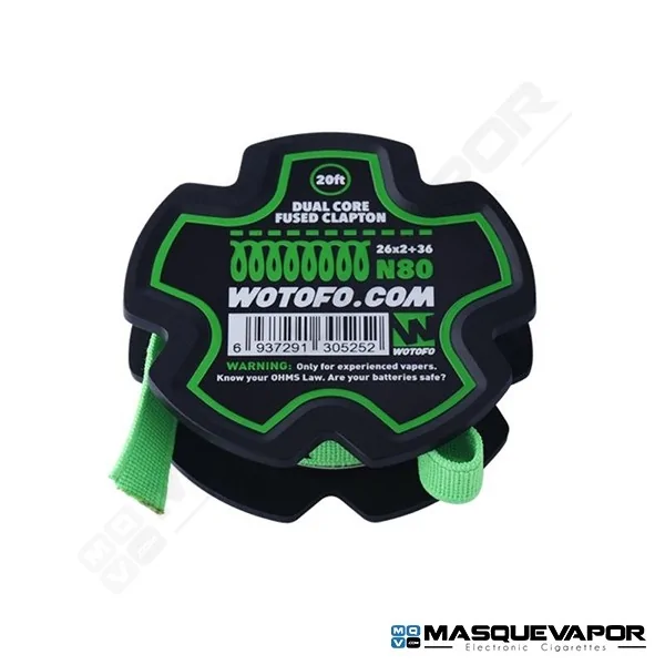 DUAL CORE FUSED CLAPTON WIRE Ni80 0.3x2+0.1/26Gx2+36 WOTOFO