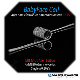 BABY FACE MTL SINGLE COIL 0.8OHM SPIRIT COILS