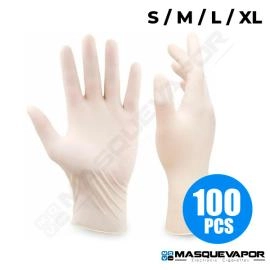 PACK 100 DISPOSABLE LATEX GLOVES VAPE