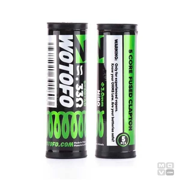 QUINT CORE FUSED CLAPTON NI80 3MM 0.33OHM PACK 5 COILS WOTOFO