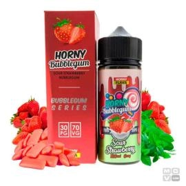 SOUR STRAWBERRY BUBBLEGUM HORNY FLAVA 100ML VAPE