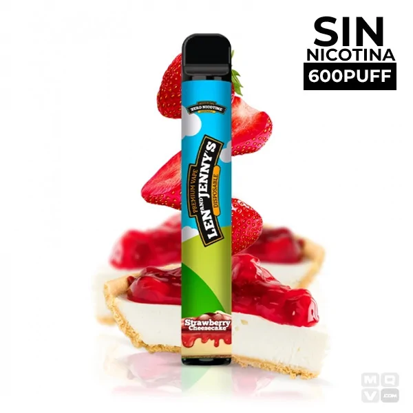 DISPOSABLE POD WITHOUT NICOTINE LEN & JENNYS VAPE PUFF STRAWBERRY CHEESECAKE VAPE