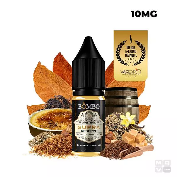 NICOTINE SALT SUPRA RESERVE BOMBO PLATINUM TOBACCOS 10ML VAPE