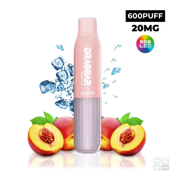 DISPOSABLE POD DRAGBAR ZOVOO 600 S PEACH ICE 20MG VAPE