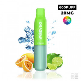DISPOSABLE POD DRAGBAR ZOVOO 600 S PASSION FRUIT LIME 20MG VAPE