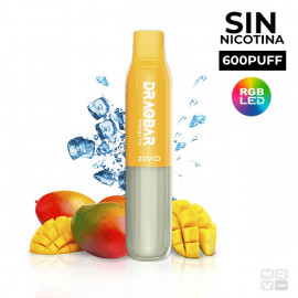 DISPOSABLE POD WITHOUT NICOTINE DRAGBAR ZOVOO 600 S MANGO ICE VAPE