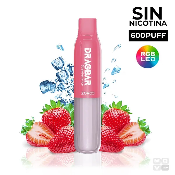 DISPOSABLE POD WITHOUT NICOTINE DRAGBAR ZOVOO 600 S STRAWBERRY ICE VAPE