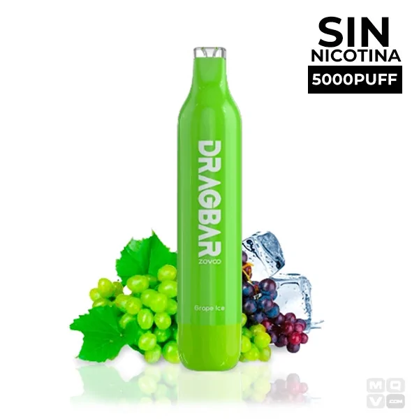 DISPOSABLE POD WITHOUT NICOTINE DRAGBAR ZOVOO 5000 13ML GRAPE ICE VAPE
