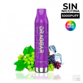 DISPOSABLE POD WITHOUT NICOTINE DRAGBAR ZOVOO 5000 C 13ML GRAPE ICE VAPE