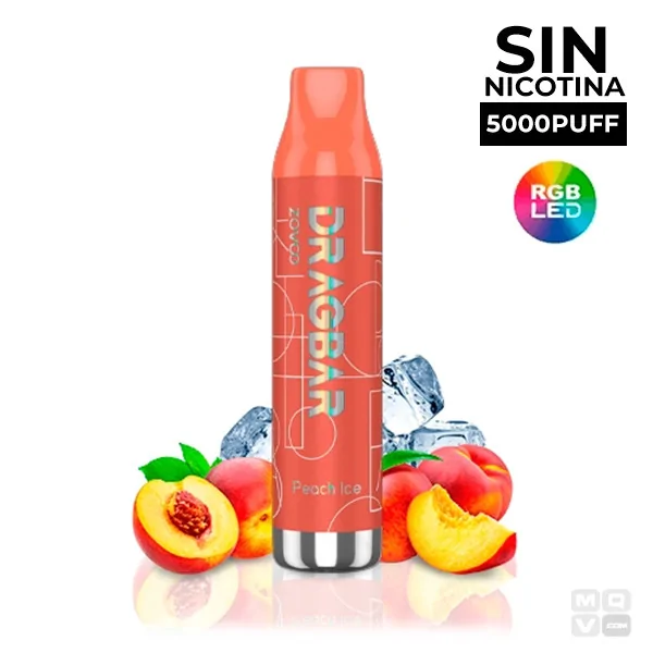 DISPOSABLE POD WITHOUT NICOTINE DRAGBAR ZOVOO 5000 C 13ML PEACH ICE VAPE