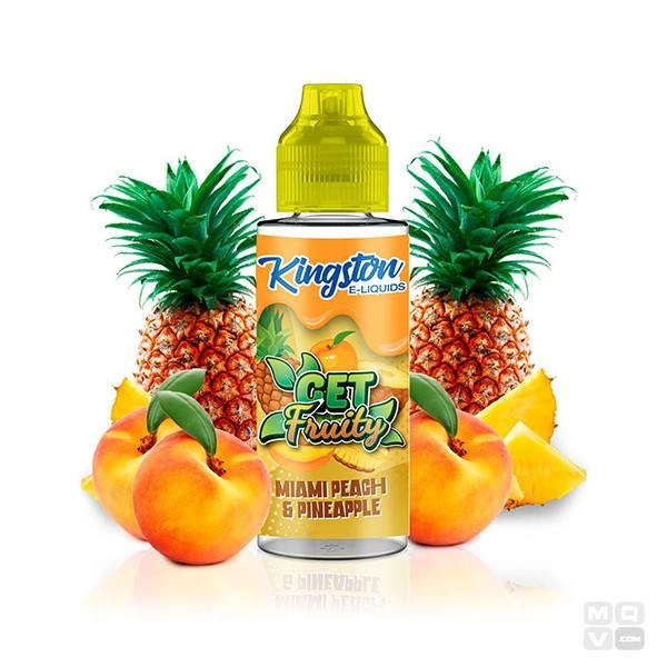 E LIQUID MIAMI PEACH PINEAPPLE KINGSTON GET FRUITY 100ML