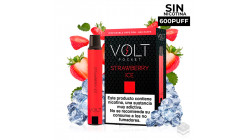 DISPOSABLE POD WITHOUT NICOTINE VOLT POCKET STRAWBERRY ICE 600 PUFFS VAPE
