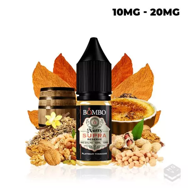 NICOTINE SALT NUTTY SUPRA RESERVE BOMBO PLATINUM TOBACCOS 10ML VAPE