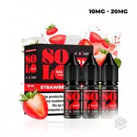 3 X 10ML NICOTINE SALT BOMBO ELIQUIDS SOLO SALTS STRAWBERRY CREAM