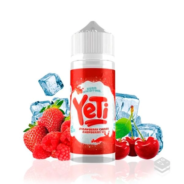 STRAWBERRY CHERRY RASPBERRY ICE YETI ELIQUIDS 100ML VAPE