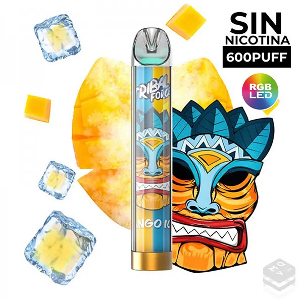 tribal disposable vape Pod Nicotine Free Pod Puff Mango Ice Force clr:White Flavor:Fresh Peach White 24W LED Pod