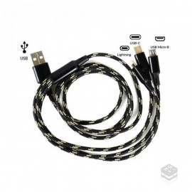 CABLE USB 2A 3 EN 1 TIGRE