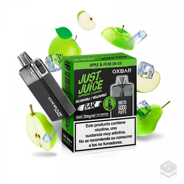 POD DESECHABLE JUST JUICE OXBAR REFILLABLE APPLE & PEAR ON ICE