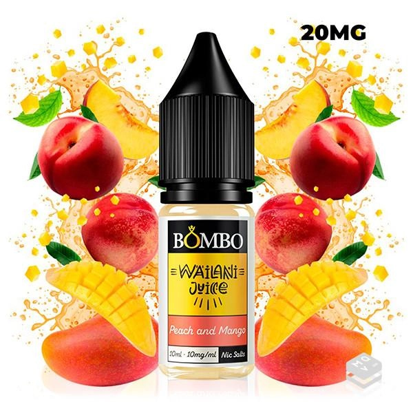 PEACH & MANGO WAILANI JUICE BY BOMBO E LIQUID 10ML VAPE NICOTINE SALT