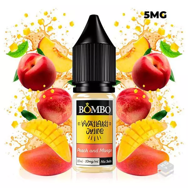 PEACH & MANGO WAILANI JUICE BY BOMBO E LIQUID 10ML VAPE NICOTINE SALT