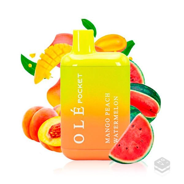 DISPOSABLE POD BUD VAPE OLE POCKET MANGO PEACH WATERMELON 20MG