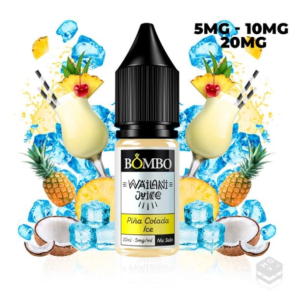 SALES DE NICOTINA PIÑA COLADA ICE WAILANI JUICE BY BOMBO E LIQUID 10ML