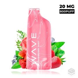 DISPOSABLE POD BUD VAPE WAVE 800 STRAWBERRY MINT 20MG