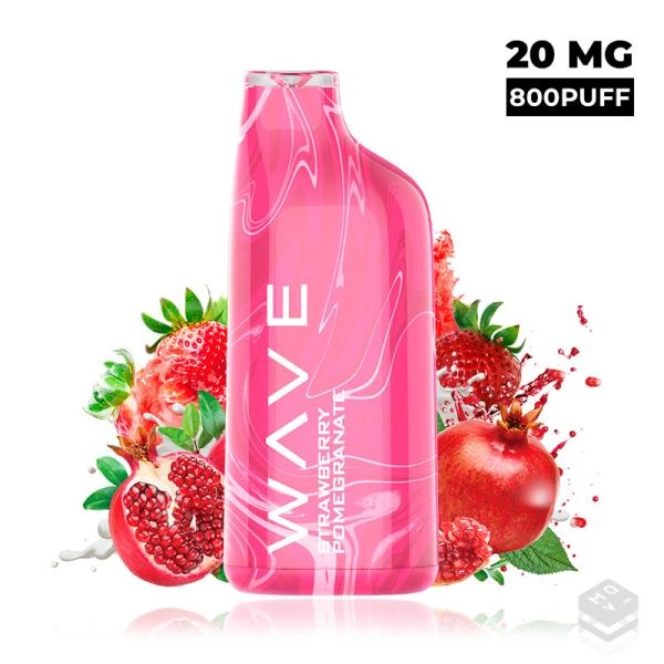 DISPOSABLE POD BUD VAPE WAVE 800 STRAWBERRY POMEGRANATE 20MG