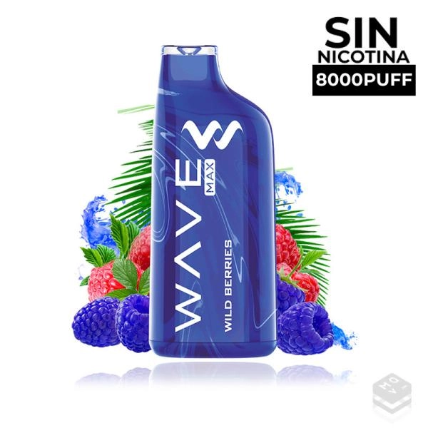 DISPOSABLE POD BUD VAPE WAVE MAX 8000 WILD BERRIES  0MG