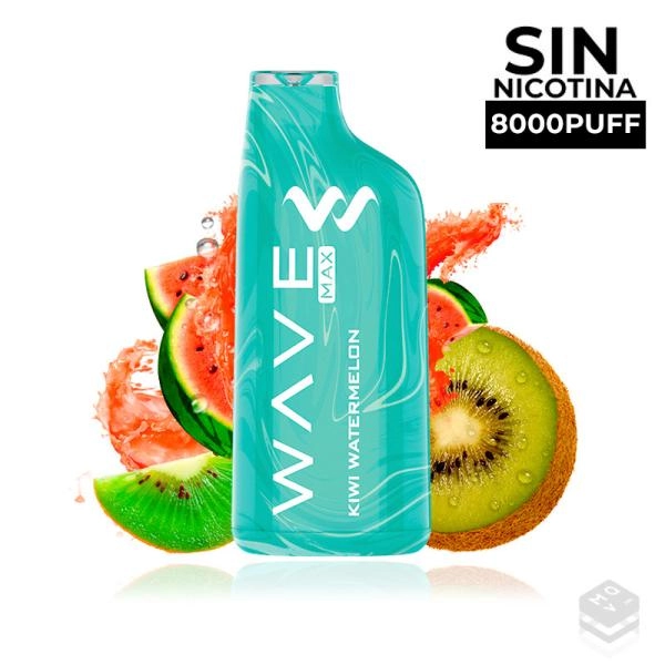 DISPOSABLE POD BUD VAPE WAVE MAX 8000 KIWI WATERMELON 0MG