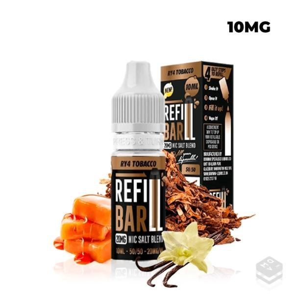 RY4 TOBACCO 10ML REFILL BAR SALTS SALES DE NICOTINA