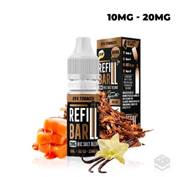 RY4 TOBACCO 10ML REFILL BAR SALTS SALES DE NICOTINA