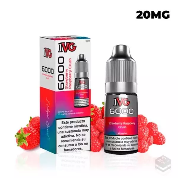 STRAWBERRY RASPBERRY CRUSH IVG 6000 SALTS 10ML VAPE