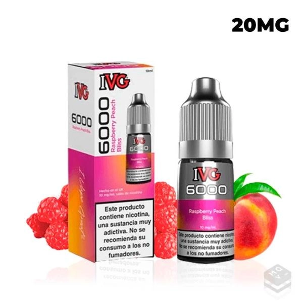 RASPBERRY PEACH BLISS IVG 6000 SALTS 10ML VAPE