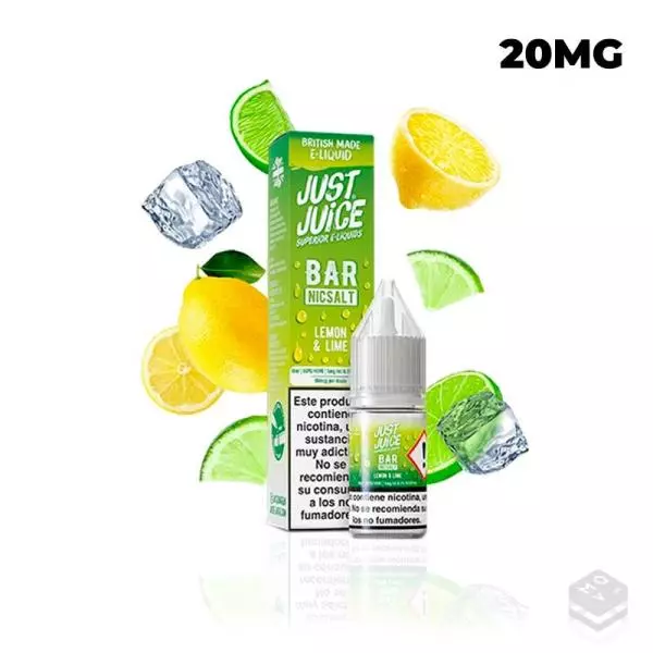 NIC SALTS LEMON LIME JUST JUICE BAR 10ML