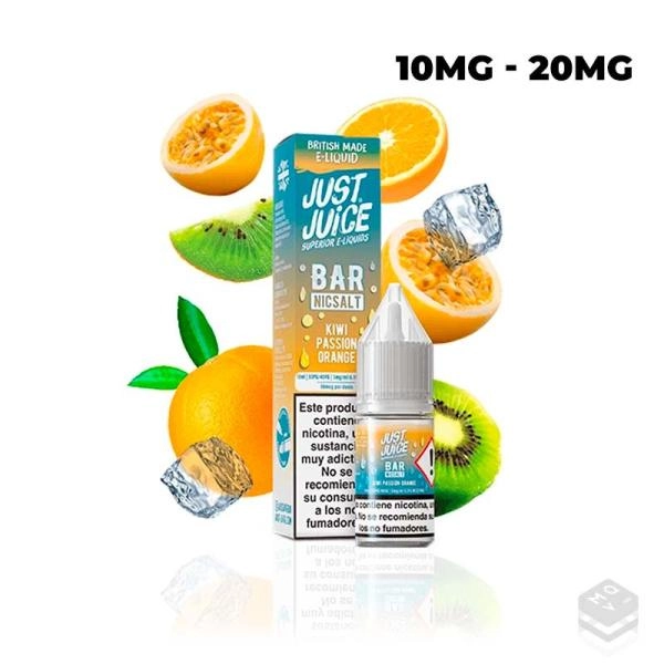 NIC SALTS KIWI PASSION ORANGE JUST JUICE BAR 10ML