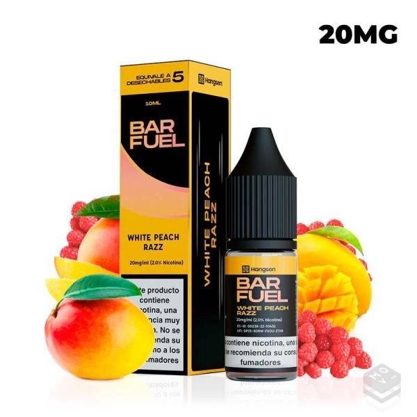 NIC SALT WHITE PEACH RAZZ BAR FUEL BY HANGSEN 10ML