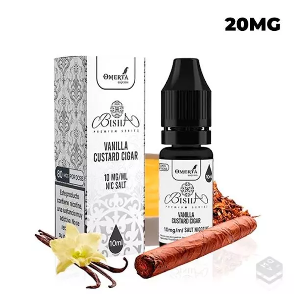 SALES DE NICOTINA BISHA SALTS VANILLA CUSTARD CIGAR OMERTA 10ML