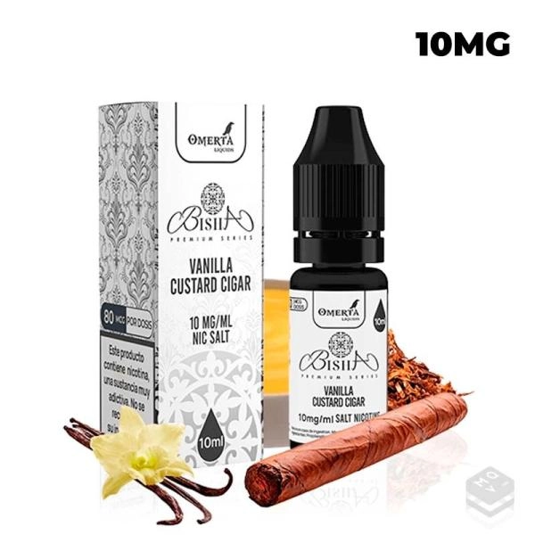 NICOTINE SALT BISHA SALTS VANILLA CUSTARD CIGAR OMERTA 10ML