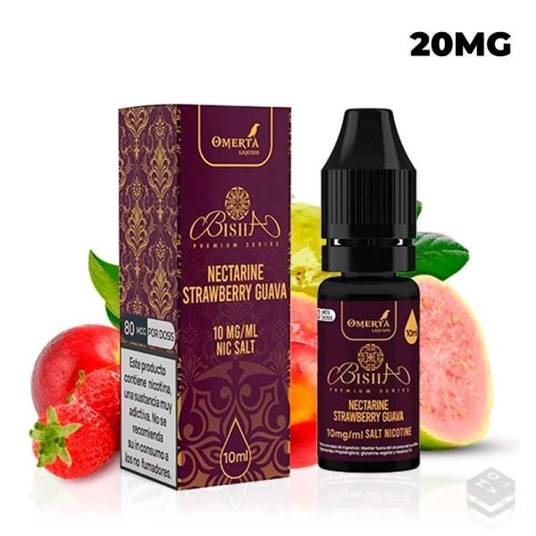 NICOTINE SALT BISHA SALTS NECTARINE STRAWBERRY GUAVA OMERTA 10ML