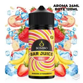 FLAVOUR BANANA STRAWBERRY ICE BAR JUICE BY BOMBO 24 ML LONGFILL