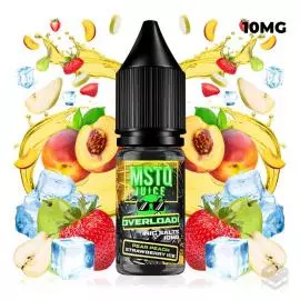 NICOTINE SALTS PEAR PEACH STRAWBERRY ICE MSTQ JUICE OVERLOAD 10ML