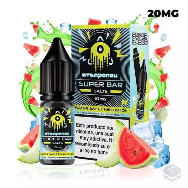 NICOTINE SALTS WATER SWEET MELON ICE ATEMPORAL SUPER BAR THE MIND FLAYER 10ML