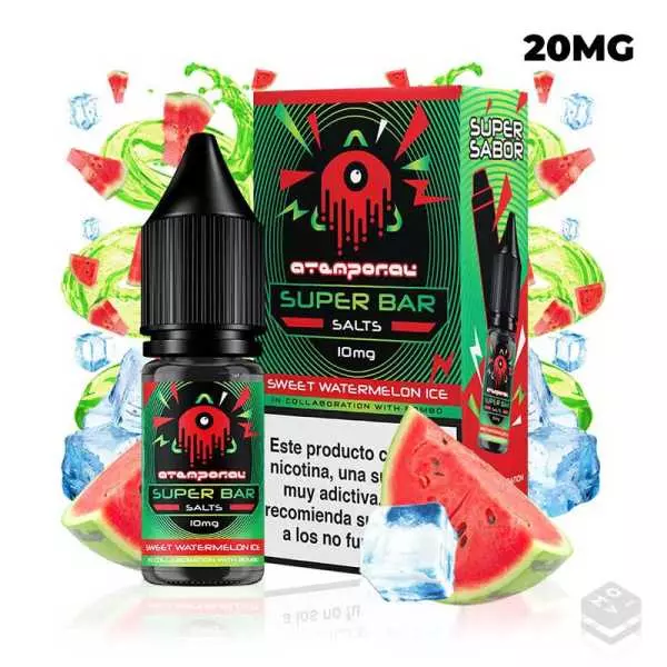 NICOTINE SALTS SWEET WATERMELON ICE ATEMPORAL SUPER BAR THE MIND FLAYER 10ML