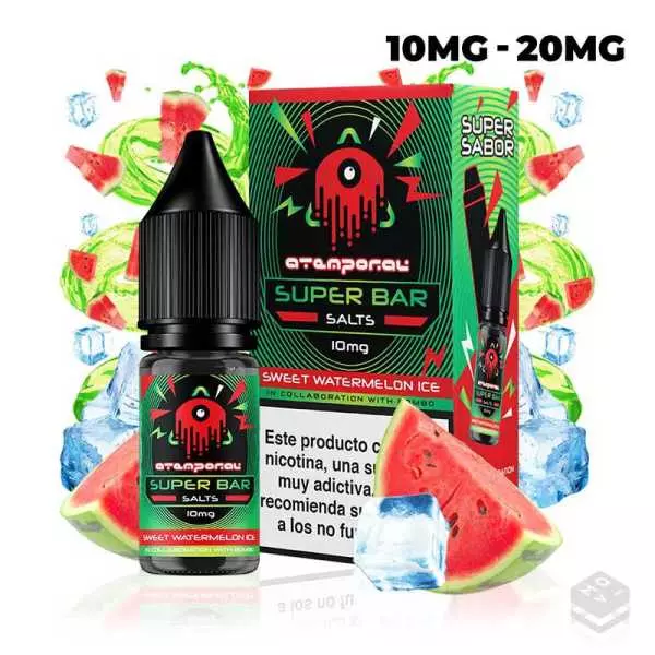 NICOTINE SALTS SWEET WATERMELON ICE ATEMPORAL SUPER BAR THE MIND FLAYER 10ML