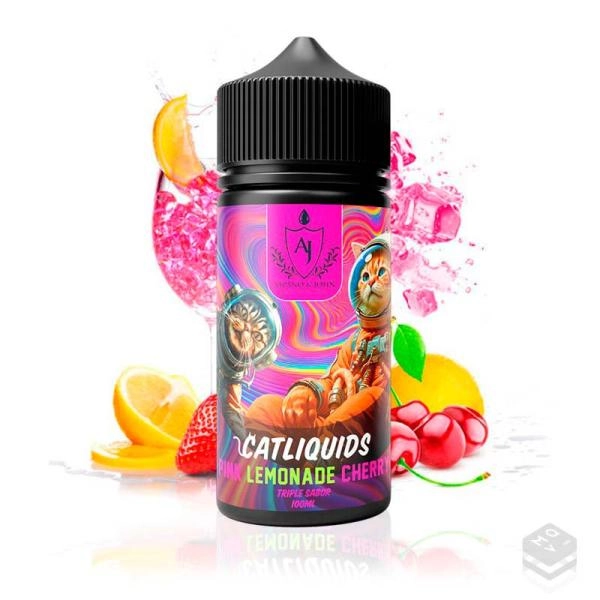 ELIQUID CATLIQUIDS PINK LEMONADE CHERRY ASPANO & JOHN 100ML 0MG VAPE