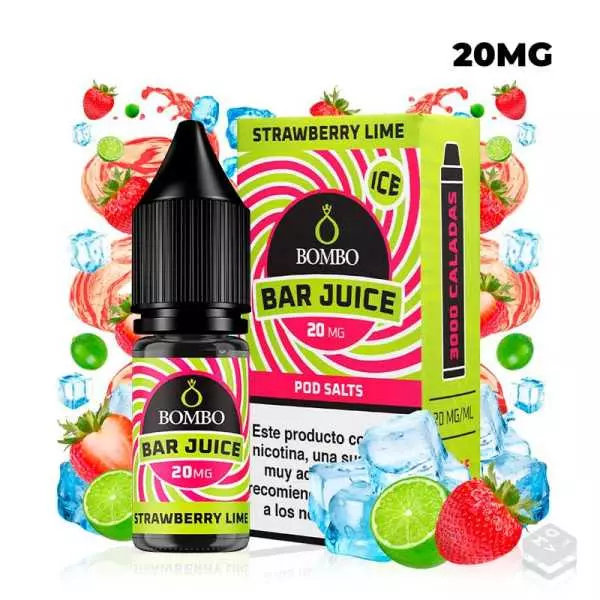 SALES DE NICOTINA STRAWBERRY LIME ICE BAR JUICE BY BOMBO 10ML