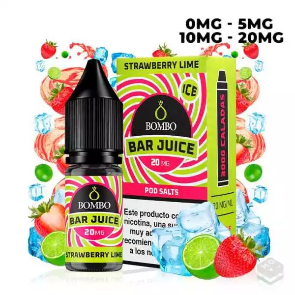 SALES DE NICOTINA STRAWBERRY LIME ICE BAR JUICE BY BOMBO 10ML