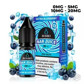 SALES DE NICOTINA ULTRA BLUEBERRY ICE BAR JUICE BY BOMBO 10ML