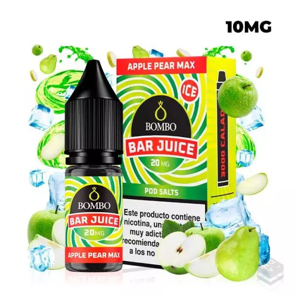 SALES DE NICOTINA APPLE PEAR MAX ICE BAR JUICE BY BOMBO 10ML 10MG